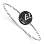 Sterling S. Rh-plated LogoArt Kappa Alpha Theta Enameled Slip-on Bangle