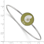 Sterling Silver Rh-plated LogoArt Kappa Delta Enameled Slip-on Bangle