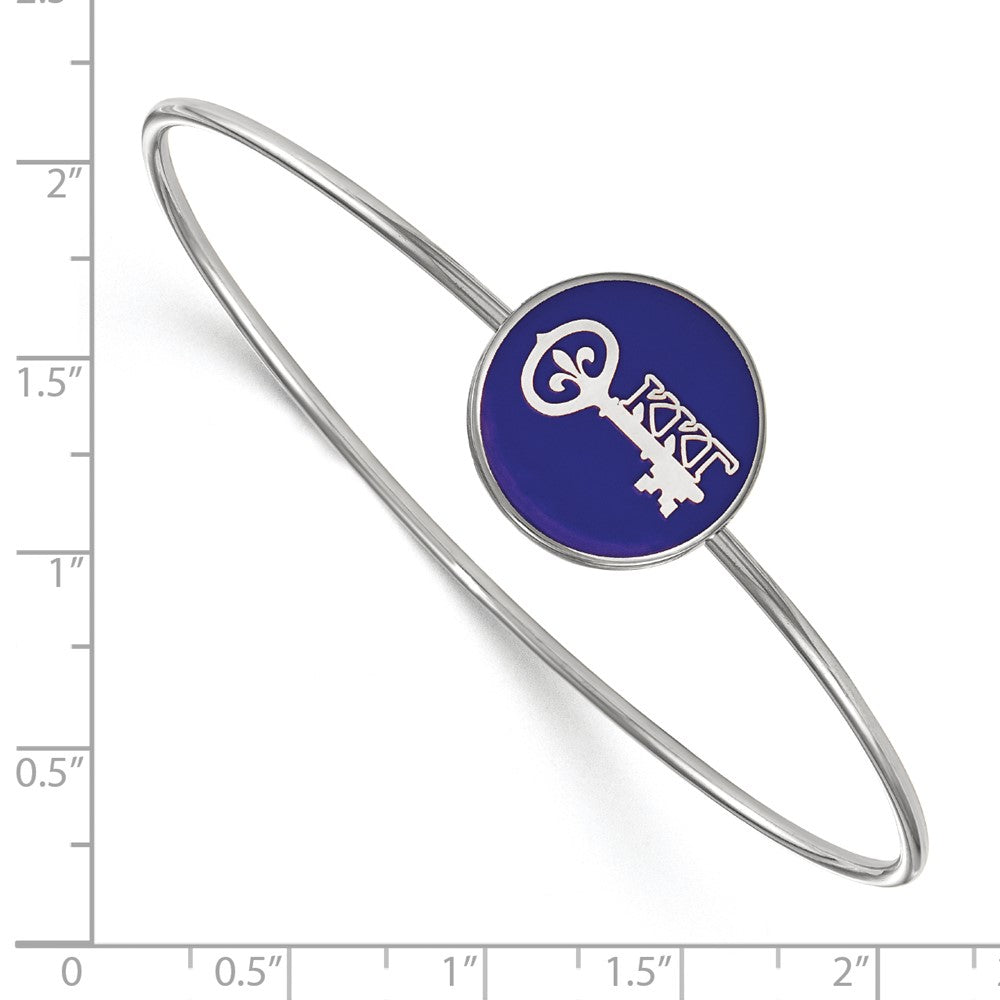 Sterling S. Rh-plated LogoArt Kappa Kappa Gamma Enameled Slip-on Bangle