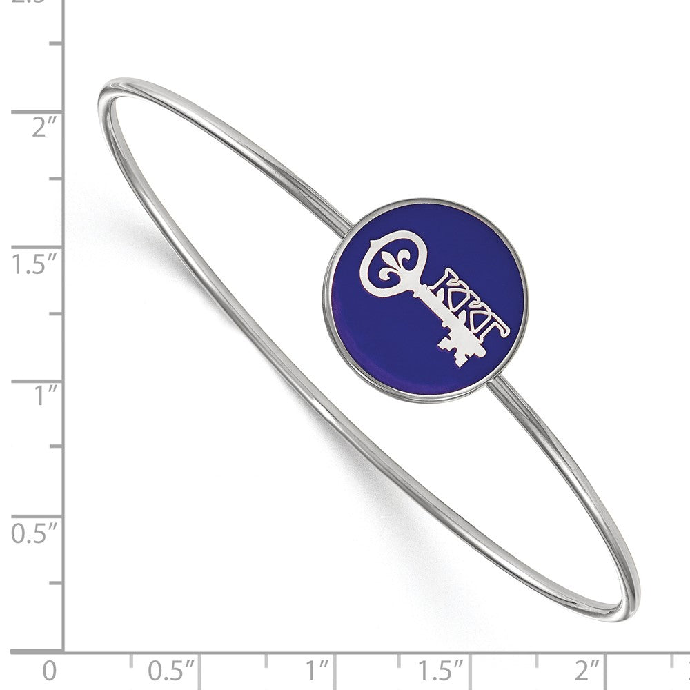Sterling S. Rh-plated LogoArt Kappa Kappa Gamma Enameled Slip-on Bangle