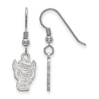 Sterling Silver Rhodium-plated LogoArt North Carolina State University Wolf Small Dangle Wire Earrings