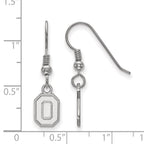 Sterling Silver Rhodium-plated LogoArt The Ohio State University Letter O Extra Small Dangle Wire Earrings