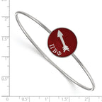 Sterling Silver Rh-plated LogoArt Pi Beta Phi Enameled Slip-on Bangle