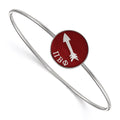 Sterling Silver Rh-plated LogoArt Pi Beta Phi Enameled Slip-on Bangle