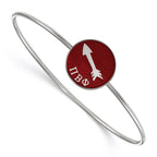 Sterling Silver Rh-plated LogoArt Pi Beta Phi Enameled Slip-on Bangle