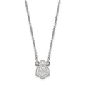 Sterling Silver Rhodium-plated LogoArt Purdue University Boilermakers Train Logo Small Pendant 18 inch Necklace