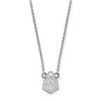 Sterling Silver Rhodium-plated LogoArt Purdue University Boilermakers Train Logo Small Pendant 18 inch Necklace