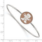 Sterling Silver Rh-plated LogoArt Sigma Delta Tau Enameled Slip-on Bangle