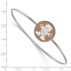 Sterling Silver Rh-plated LogoArt Sigma Delta Tau Enameled Slip-on Bangle