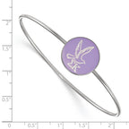 Sterling Silver Rh-plated LogoArt Sigma Kappa Enameled Slip-on Bangle