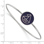 Sterling S. Rh-plated LogoArt Sigma Sigma Sigma Enameled Slip-on Bangle