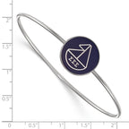 Sterling S. Rh-plated LogoArt Sigma Sigma Sigma Enameled Slip-on Bangle