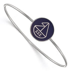 Sterling S. Rh-plated LogoArt Sigma Sigma Sigma Enameled Slip-on Bangle