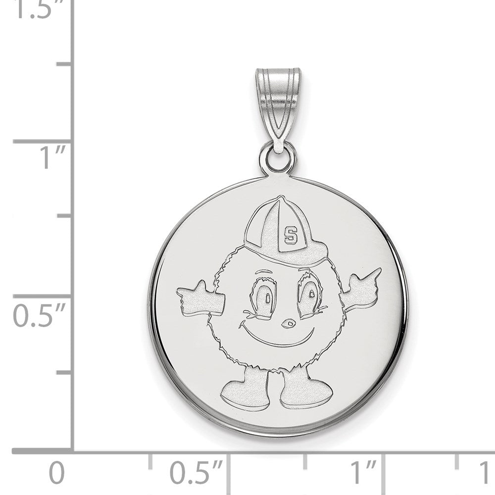 10k White Gold LogoArt Syracuse University Mascot Large Disc Pendant