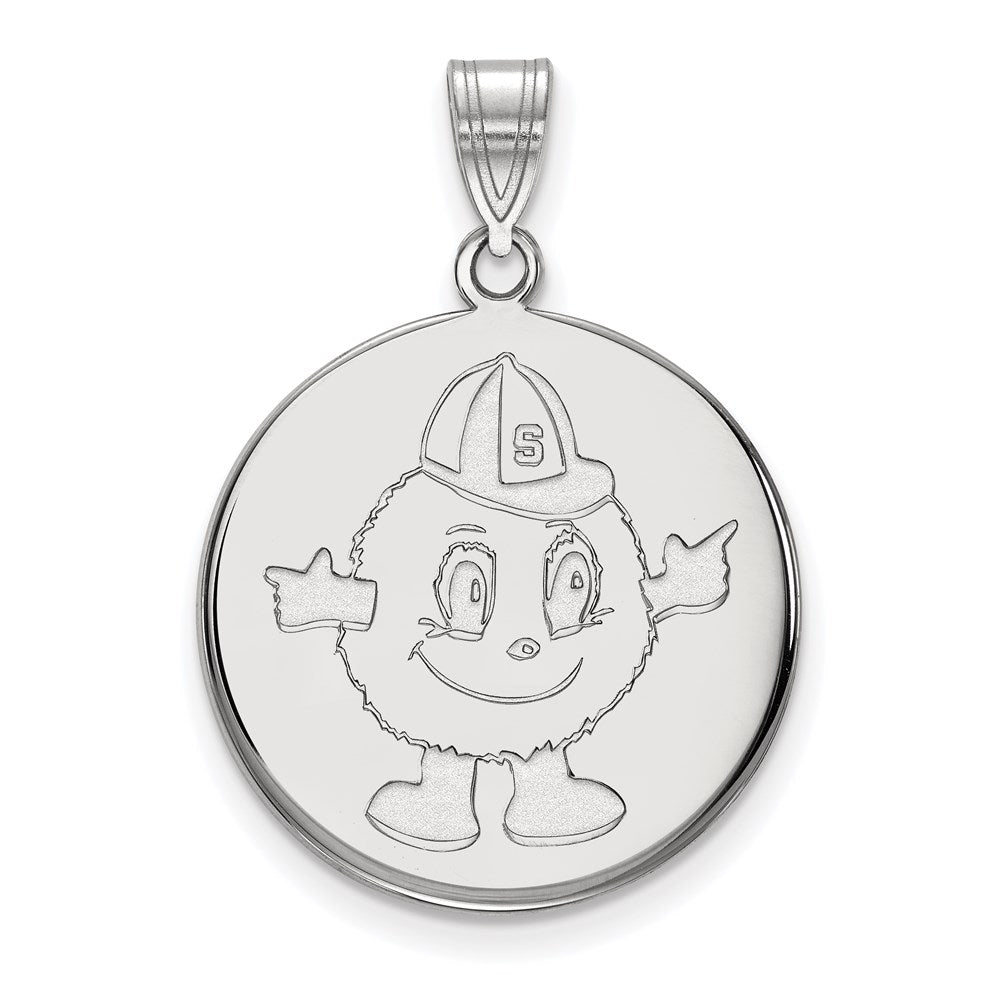 10k White Gold LogoArt Syracuse University Mascot Large Disc Pendant