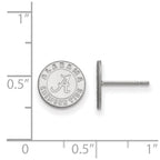 Sterling Silver Rhodium-plated LogoArt University of Alabama Crimson Tide Extra Small Post Earrings