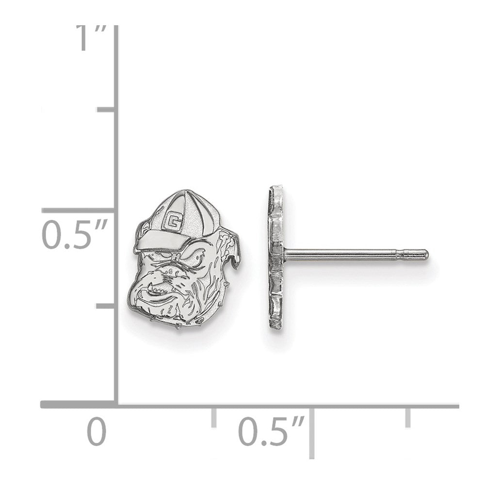 14k White Gold LogoArt University of Georgia Bulldog Extra Small Post Earrings