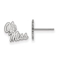Sterling Silver Rhodium-plated LogoArt University of Mississippi Ole Miss Extra Small Post Earrings