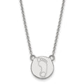 Sterling Silver Rhodium-plated LogoArt University of North Carolina Tar Heel Small Disc Pendant  18 inch Necklace