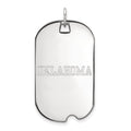 Sterling Silver Rhodium-plated LogoArt University of Oklahoma Large Dog Tag Pendant