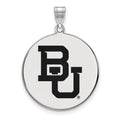 Sterling Silver Rhodium-plated LogoArt Baylor University Bears Extra Large Enameled Disc Pendant