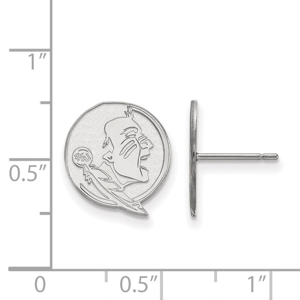 14k White Gold LogoArt Florida State University Seminole Small Post Earrings