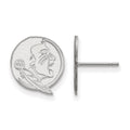 Sterling Silver Rhodium-plated LogoArt Florida State University Seminole Small Post Earrings