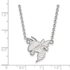 14k White Gold LogoArt Georgia Institute of Technology Yellow Jacket Large Pendant 18 inch Necklace