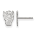 10k White Gold LogoArt North Carolina State University Wolf Extra Small Post Earrings