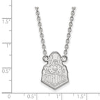 Sterling Silver Rhodium-plated LogoArt Purdue University Boilermakers Train Logo Large Pendant 18 inch Necklace