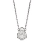 Sterling Silver Rhodium-plated LogoArt Purdue University Boilermakers Train Logo Large Pendant 18 inch Necklace