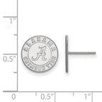 Sterling Silver Rhodium-plated LogoArt University of Alabama Crimson Tide Small Post Earrings