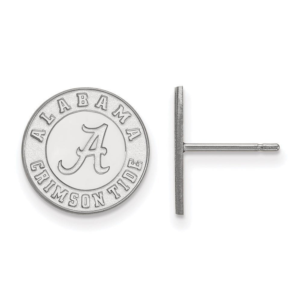 Sterling Silver Rhodium-plated LogoArt University of Alabama Crimson Tide Small Post Earrings