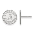 Sterling Silver Rhodium-plated LogoArt University of Alabama Crimson Tide Small Post Earrings