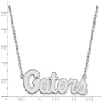 Sterling Silver Rhodium-plated LogoArt University of Florida Gators Script Large Pendant 18 inch Necklace
