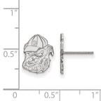 10k White Gold LogoArt University of Georgia Bulldog Small Post Earrings