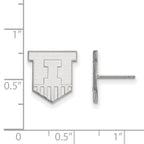 14k White Gold LogoArt University of Illinois Victory Badge Small Post Earrings