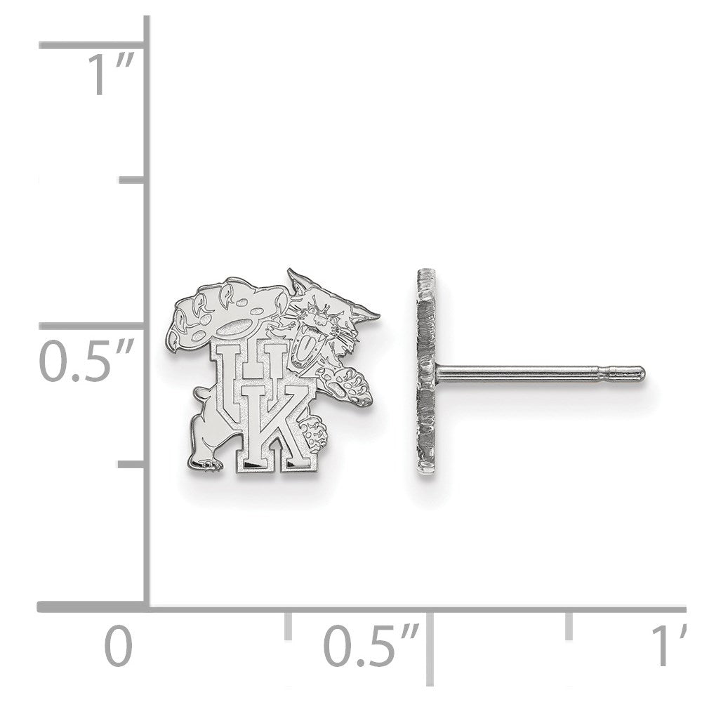Sterling Silver Rhodium-plated LogoArt University of Kentucky U-K Wildcat Extra Small Post Earrings