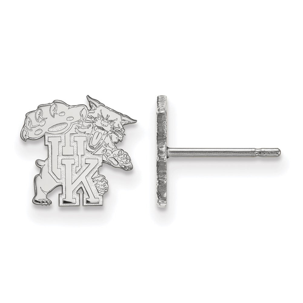10k White Gold LogoArt University of Kentucky U-K Wildcat Extra Small Post Earrings