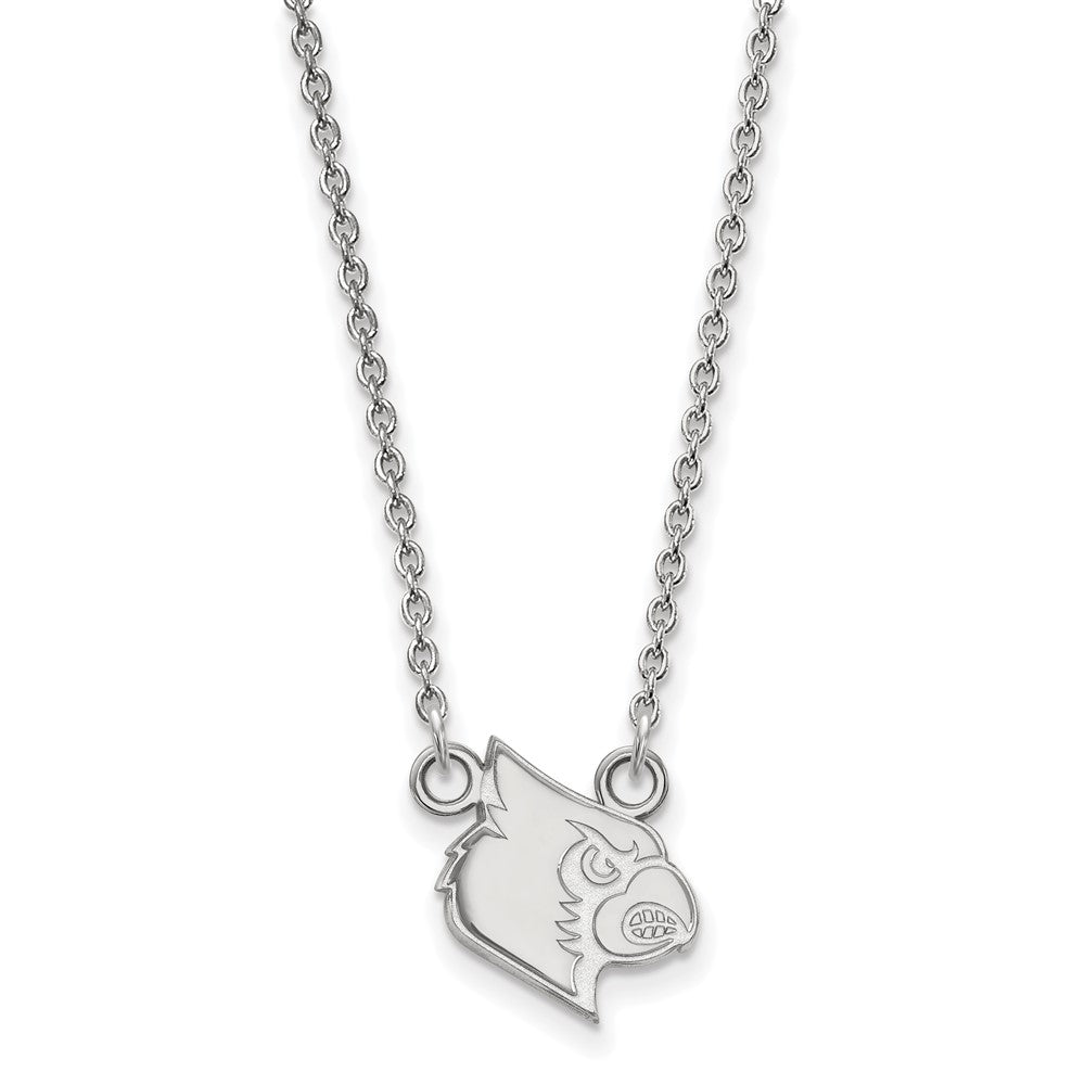 14k White Gold LogoArt University of Louisville Cardinal Small Pendant 18 inch Necklace