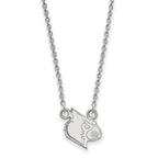 Sterling Silver Rhodium-plated LogoArt University of Louisville Cardinal Small Pendant 18 inch Necklace