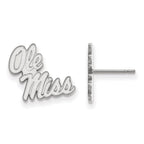 14k White Gold LogoArt University of Mississippi Ole Miss Small Post Earrings