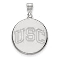 14k White Gold University of Southern California U-S-C Large Disc Pendant