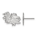 10k White Gold LogoArt University of South Carolina Gamecock Small Post Earrings