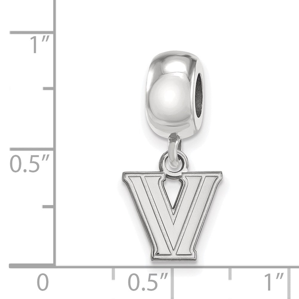 Sterling Silver Rhodium-plated LogoArt Villanova University Letter V Extra Small Dangle Bead Charm