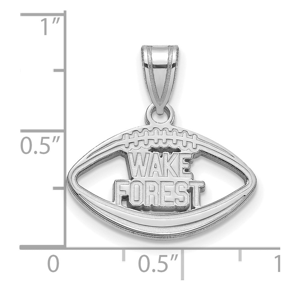 Sterling Silver Rhodium-plated LogoArt Wake Forest University W-F Deacon Football Pendant