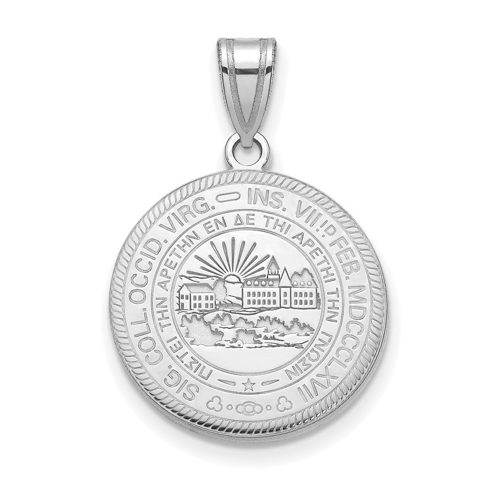 Sterling Silver Rhodium-plated LogoArt West Virginia University Large Crest Pendant