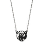 Sterling Silver Rhodium-plated LogoArt Baylor University Large Enameled Pendant 18 inch Necklace