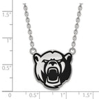 Sterling Silver Rhodium-plated LogoArt Baylor University Large Enameled Pendant 18 inch Necklace