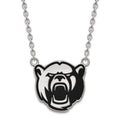 Sterling Silver Rhodium-plated LogoArt Baylor University Large Enameled Pendant 18 inch Necklace